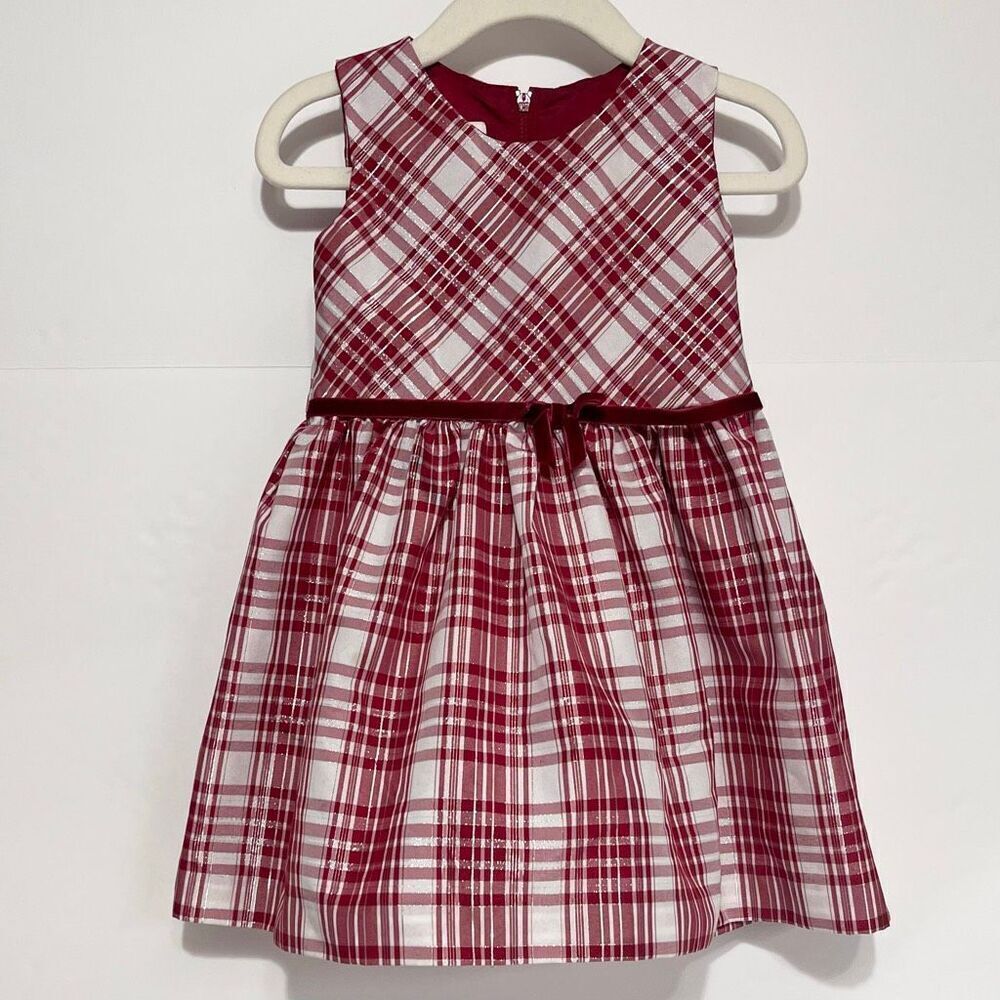Bonnie Baby Red And White Holiday Dress   Size 24 Months